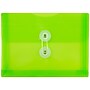 JAM Paper Plastic Envelopes with Button and String Tie Closure, Index Booklet, 5.5 x 7.5, Lime Green, 12/Pack (920B1LI)~#|#~sp89840097_sc7