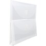 JAM Paper Plastic Multi-Pocket Envelopes with Hook & Loop, 2 Pockets, Letter Booklet, 9.5 x 11.5, Clear, 12/Pack (B35218)~#|#~sp89840197_sc7
