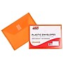 JAM Paper Plastic Envelopes with Hook & Loop Closure, Index Booklet, 5.5 x 7.5, Orange, 12/Pack (920V0OR)~#|#~sp89840238_sc7