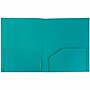 JAM Paper Heavy Duty Two-Pocket Plastic Folders, Teal Blue, 6/Pack (Ox57401d)~#|#~sp89840251_sc7