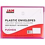 JAM Paper Plastic Envelopes with Hook & Loop Closure, Index Booklet, 5.5 x 7.5, Fuchsia Pink, 12/Pack (920V0FU)~#|#~sp89840272_sc7