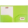 JAM Paper Heavy Duty Two-Pocket Plastic Folders, Lime Green, 6/Pack (383HLID)~#|#~sp89840285_sc7