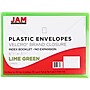 JAM Paper Plastic Envelopes with Hook & Loop Closure, Index Booklet, 5.5 x 7.5, Lime Green, 12/Pack (920V0LI)~#|#~sp89840288_sc7