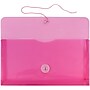 JAM Paper Plastic Envelopes with Button and String Closure, #10 Business Booklet, 5.25 x 10, Fuchsia Pink, 12/Pack (921B1FU)~#|#~sp89840312_sc7