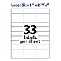 Avery Address Labels for Copiers, 1" x 2-13/16", White, 8,250 Labels/Pack (5332)~#|#~sp89843346_sc7