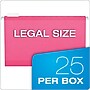 Pendaflex Reinforced Hanging File Folders, 1/5 Tab, Legal Size, Pink, 25/Box (04153 1/5 PIN)~#|#~sp89940512_sc7