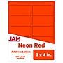 JAM Paper Laser/Inkjet Shipping Labels, 2" x 4", Neon Red, 10 Labels/Sheet, 12 Sheets/Pack (354328034)~#|#~sp90422428_sc7