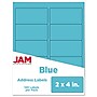JAM Paper Laser/Inkjet Shipping Address Labels, 2" x 4", Blue, 10 Labels/Sheet, 12 Sheets/Pack (302725768)~#|#~sp90422685_sc7