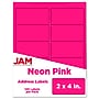JAM Paper Laser/Inkjet Shipping Labels, 2" x 4", Neon Pink, 10 Labels/Sheet, 12 Sheets/Pack (354328023)~#|#~sp90422688_sc7