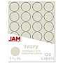 JAM Paper Round Label Sticker Seals, 1 2/3" Diameter, Ivory, 24 Labels/Sheet, 5 Sheets/Pack (147627045)~#|#~sp92281308_sc7