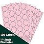 JAM Paper Round Label Sticker Seals, 1 2/3", Baby Pink, 24 Labels/Sheet, 5 Sheets/Pack (147628279)~#|#~sp92281328_sc7