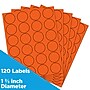 JAM Paper Circle Round Label Sticker Seals, 1 2/3" Diameter, Orange, 24 Labels/Sheet, 5 Sheets/Pack (147627053)~#|#~sp92281388_sc7
