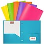 JAM Paper 2-Pocket Plastic Folders, Multicolored, Assorted Fashion Colors, 6/Pack (382EHPASTFA)~#|#~sp92366472_sc7