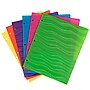 JAM Paper Heavy Duty 3-Hole Punched 2-Pocket Plastic Folders, Multicolored, Assorted Wave Colors, 6/Pack (383HPWAVEAST)~#|#~sp92366487_sc7