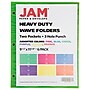 JAM Paper Heavy Duty 3-Hole Punched 2-Pocket Plastic Folders, Multicolored, Assorted Wave Colors, 6/Pack (383HPWAVEAST)~#|#~sp92366488_sc7