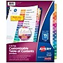 Avery Ready Index Table of Contents Pre-Printed Paper Dividers, 15 Tabs, Multicolor, 1 Set (11143)~#|#~sp92672860_sc7