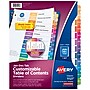 Avery Ready Index Table of Contents Pre-Printed Monthly Paper Divider, Jan - Dec Tabs, Multicolor, 1 Set (11127)~#|#~sp92672980_sc7