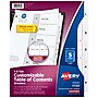 Avery Ready Index Table of Contents Paper Dividers, 1-5 Tabs, White (11130)~#|#~sp92673069_sc7