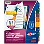 Avery Ready Index Table of Contents Plastic Dividers, 1-8 Tabs, Multicolor (11817)~#|#~sp92673124_sc7