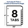 Avery Ready Index Table of Contents Plastic Dividers, 1-8 Tabs, Multicolor (11817)~#|#~sp92673127_sc7