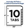 Avery Ready Index Table of Contents Plastic Dividers, 1-10 Tabs, Multicolor (11818)~#|#~sp92673141_sc7