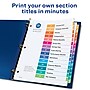 Avery Ready Index Table of Contents Paper Dividers, 1-15 Tabs, Multicolor, 6 Sets/Pack (11197)~#|#~sp92673241_sc7