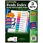 Avery Ready Index Table of Contents EcoFriendly Paper Dividers, 1-10 Tabs, Multicolor, 3 Sets/Pack (11082)~#|#~sp92673321_sc7