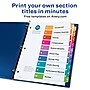 Avery Ready Index Table of Contents EcoFriendly Paper Dividers, 1-10 Tabs, Multicolor, 3 Sets/Pack (11082)~#|#~sp92673322_sc7