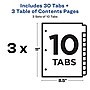 Avery Ready Index Table of Contents EcoFriendly Paper Dividers, 1-10 Tabs, Multicolor, 3 Sets/Pack (11082)~#|#~sp92673324_sc7