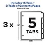 Avery Ready Index Table of Contents EcoFriendly Paper Dividers, 1-5 Tabs, Multicolor, 3 Sets/Pack (11080)~#|#~sp92673376_sc7