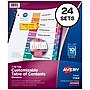 Avery Ready Index Table of Contents Paper Dividers, 1-10 Tabs, Multicolor, 24 Sets/Box (11169)~#|#~sp92673383_sc7
