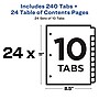 Avery Ready Index Table of Contents Paper Dividers, 1-10 Tabs, Multicolor, 24 Sets/Box (11169)~#|#~sp92673386_sc7