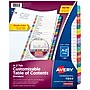 Avery Ready Index Table of Contents Paper Dividers, A-Z Tabs, Contemporary Multicolor (11844)~#|#~sp92673426_sc7