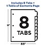 Avery Ready Index Table of Contents Paper Dividers, 1-8 Tabs, Contemporary Multicolor (11841)~#|#~sp92673441_sc7