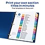 Avery Ready Index Table of Contents Paper Dividers, 1-31 Tabs, Multicolor, 6 Sets/Pack (11831)~#|#~sp92673458_sc7
