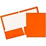 JAM Paper 2-Pocket Presentation Folders, Orange Glossy, 100/Box (385GOR)~#|#~sp92923286_sc7