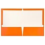 JAM Paper 2-Pocket Presentation Folders, Orange Glossy, 100/Box (385GOR)~#|#~sp92923308_sc7