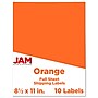 JAM Paper Shipping Labels, 8-1/2" x 11", Orange, 1 Label/Sheet, 10 Labels/Pack (337628612)~#|#~sp93880930_sc7