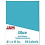JAM Paper Shipping Labels, 8 1/2" x 11", Blue, 1 Label/Sheet, 10 Labels/Pack (337628605)~#|#~sp93880935_sc7
