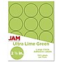 JAM Paper Round Label Sticker Seals, 2.5" Diameter, Lime Green, 12 Labels/Sheet, 10 Sheets/Pack, (147628589)~#|#~sp93880951_sc7