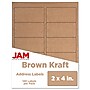 JAM Paper Shipping Labels, 2" x 4", Brown Kraft, 10 Labels/Sheet, 12 Sheets/Pack (4513703)~#|#~sp93880969_sc7