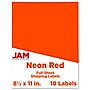 JAM Paper Shipping Labels, Full Page, 8 1/2 x 11 Sticker Paper, Neon Red, 1 Label/Sheet, 10 Labels/Pack (337628604)~#|#~sp93880975_sc7