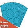 JAM Paper Round Label Sticker Seals, 2.5" Diameter, Blue, 24 Labels/Sheet, 5 Sheets/Pack (337129602)~#|#~sp93880987_sc7