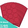JAM Paper Round Label Sticker Seals, 2.5" Diameter, Red, 12 Labels/Sheet, 10 Sheets/Pack (147628585)~#|#~sp93881048_sc7