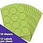 JAM Paper Round Label Sticker Seals, 2.5" Diameter, Lime Green, 12 Labels/Sheet, 10 Sheets/Pack, (147628589)~#|#~sp93881060_sc7
