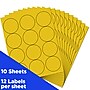 JAM Paper Round Label Sticker Seals, 2.5" Diameter, Yellow, 12 Labels/Sheet, 10 Sheets/Pack (147628582)~#|#~sp93881081_sc7