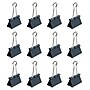 JAM Paper Large Binder Clips, 1" Capacity, Grey, 12 Clips/Pack (340BCGY)~#|#~sp93881100_sc7