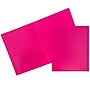 JAM Paper Heavy Duty Two-Pocket Plastic Folders, Fuchsia Pink, 6/Pack (946172D)~#|#~sp96370480_sc7