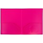 JAM Paper Heavy Duty Two-Pocket Plastic Folders, Fuchsia Pink, 6/Pack (946172D)~#|#~sp96370482_sc7