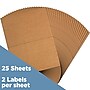 JAM Paper Shipping Labels, Half Page, 5 1/2" x 8 1/2", Brown Kraft, 2 Labels/Sheet, 25 Sheets/Pack (359430338)~#|#~sp96370489_sc7
